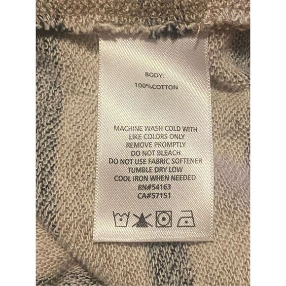 Calvin Klein Performance XL Striped Quick Dry Pullover Tunic Top Black Tan Cotto - Picture 7 of 7